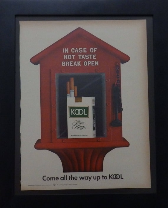 Kool Cigarettes, Vintage Ad, Retro Magazine Ad, Mad Man Style, Man Cave  Decor, 1960 Advertisement