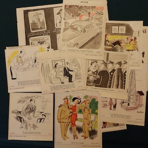 Vintage Cartoons from  1951 Magazine Pack of 20, Ephemera, Collage, Mixed Media, Children&#39;s Crafts, Journal Pages
