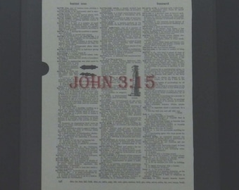 John 3:15, Bible Verse, Christian Art, Christian Home Decor, Bible Verse Wall Art, Scripture Verse, Christian Gift