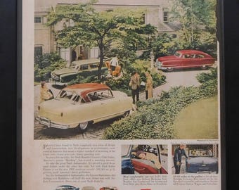 Nash Classic Car Ad , Vintage Ad, 1951, Garage Decor, Man Cave Decor, Illustration B. Tobey