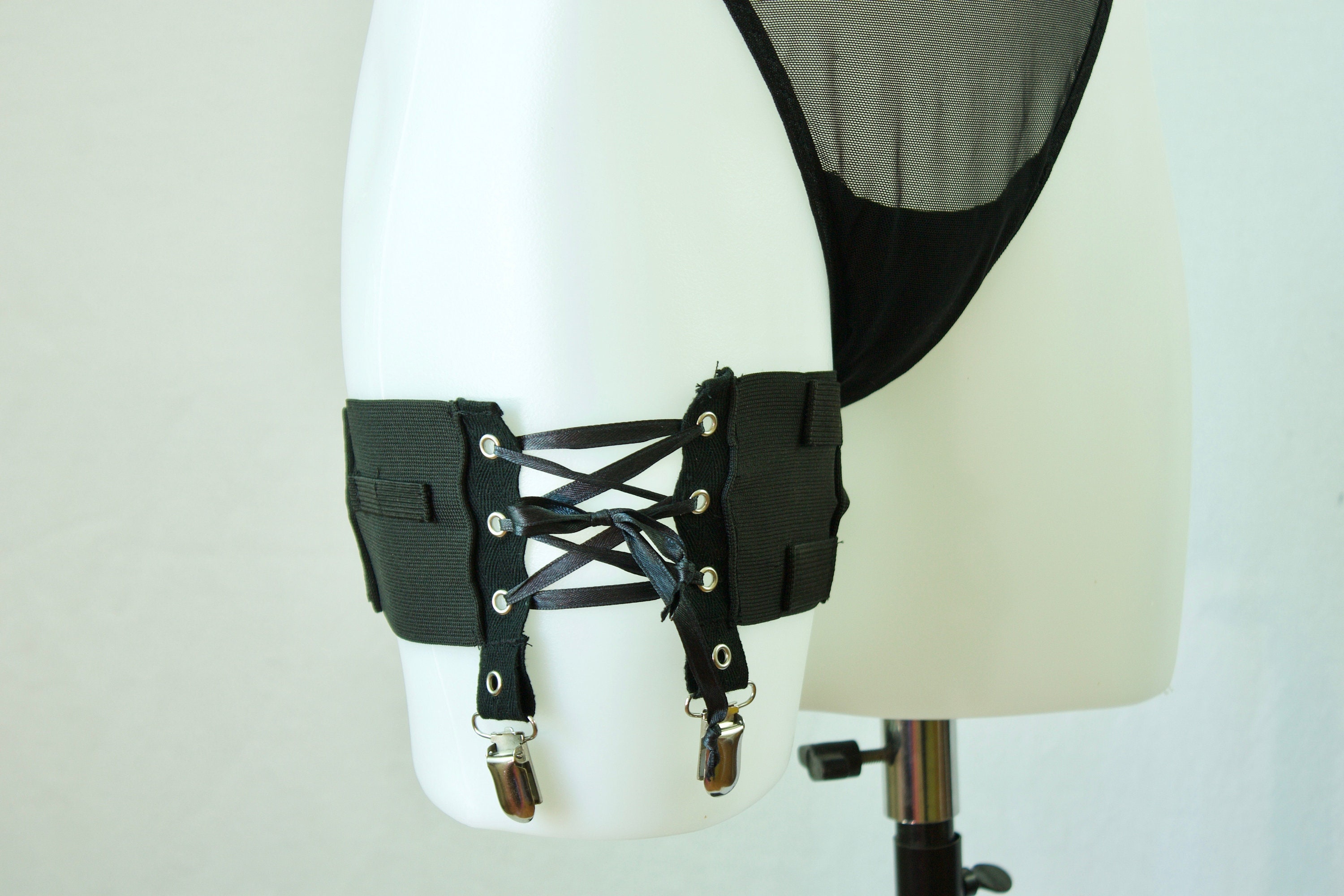 Black Thigh Garter Suspender Leg Corset Thigh Harness Etsy