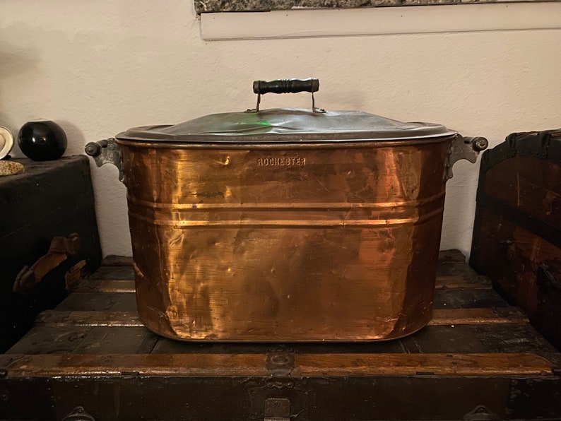 Vintage Rochester Copper Tub With Lid Etsy