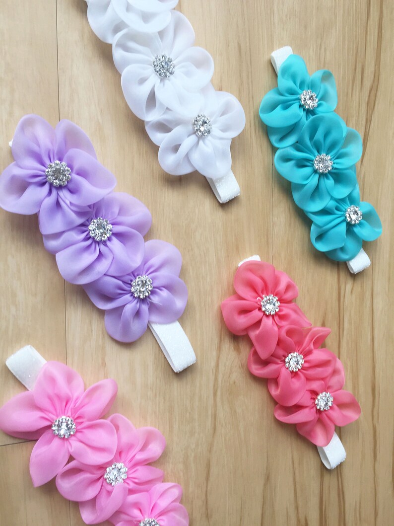 crystal girl headbands infant headbands baby headbands Hot Pink Crystal headband headbands for babies headbands flower girl headband