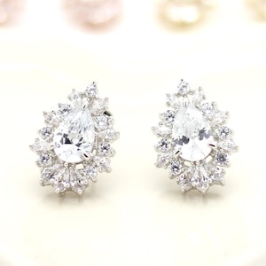 Orecchini a goccia da sposa, regalo della madre della sposa, Personalizza carta orecchini, orecchini da damigella d'onore, gioielli da sposa, Elyseejewelry