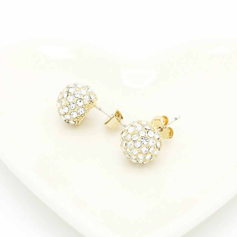 Swarovski ball earrings Rainbow Swarovski Crystal ball stud Etsy