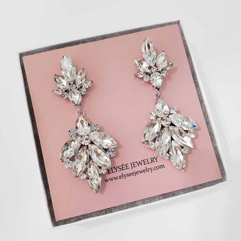 Gold Chandelier Earrings Champagne Statement Earrings Bridal Etsy