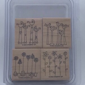 Stampin UP Wood Block rubber Stamp set 2003 SIMPLE | Etsy