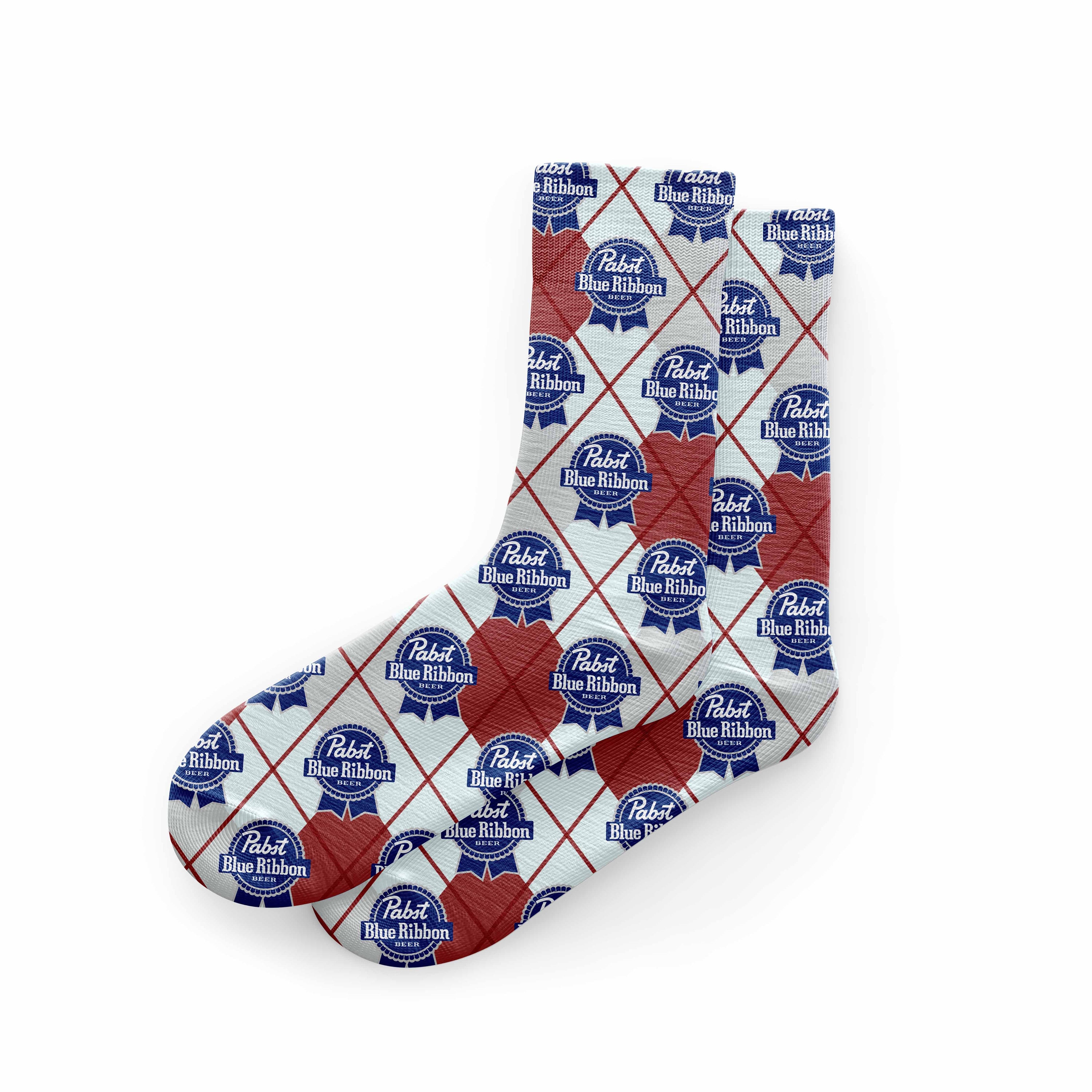 Pabst Blue Ribbon Socks Hipster Argyle Socks