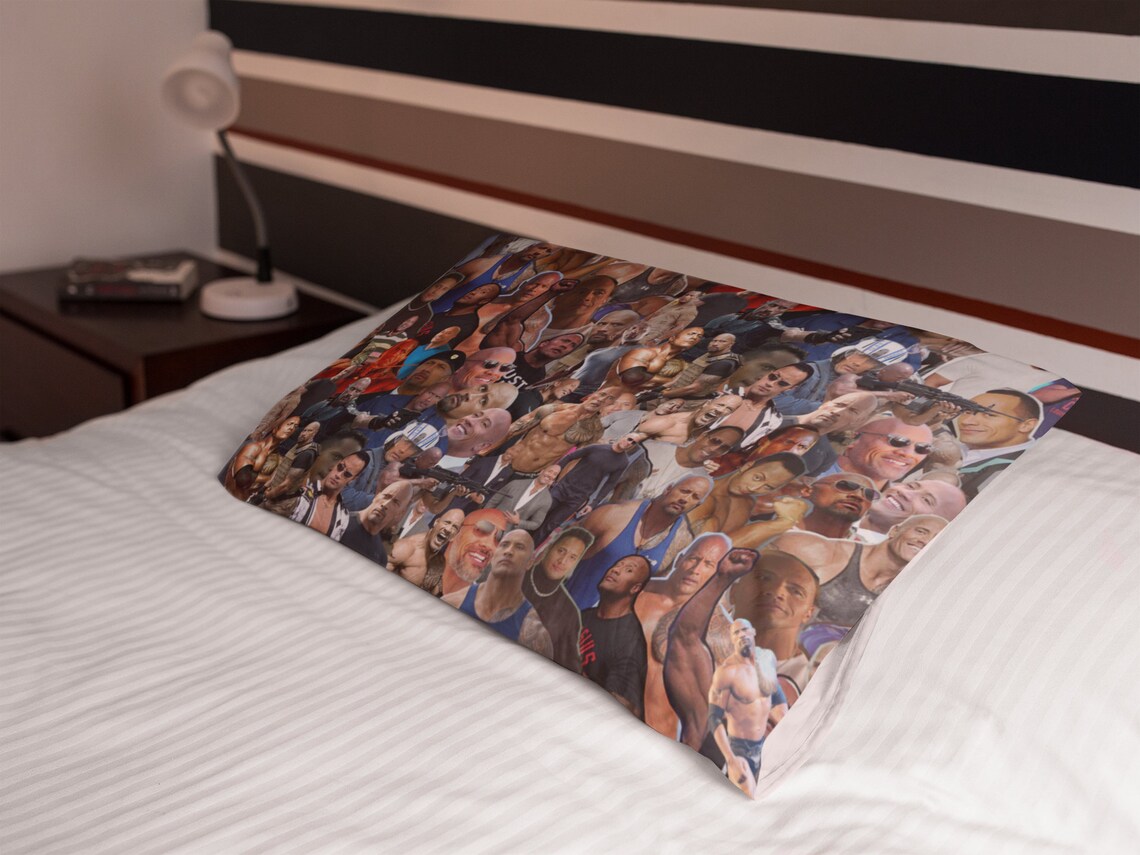 Dwayne Johnson Pillowcase the Rock Bedroom Pillowcase Etsy