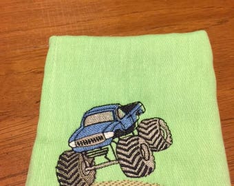 Monster Truck Burp Cloth