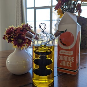 Oil & Vinegar Bottle Glass Two-in-One Bottle Housewarming New Home Gift For Her Him Friend Cooking Lover