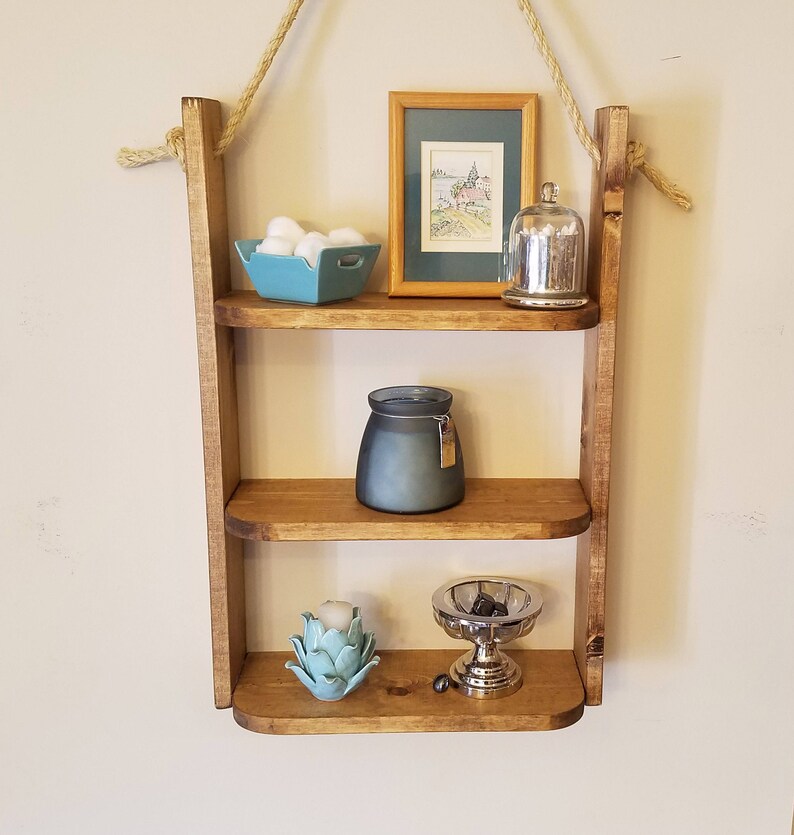 Hanging Bathroom Shelf Rustic Shelf Ladder Shelf Etsy