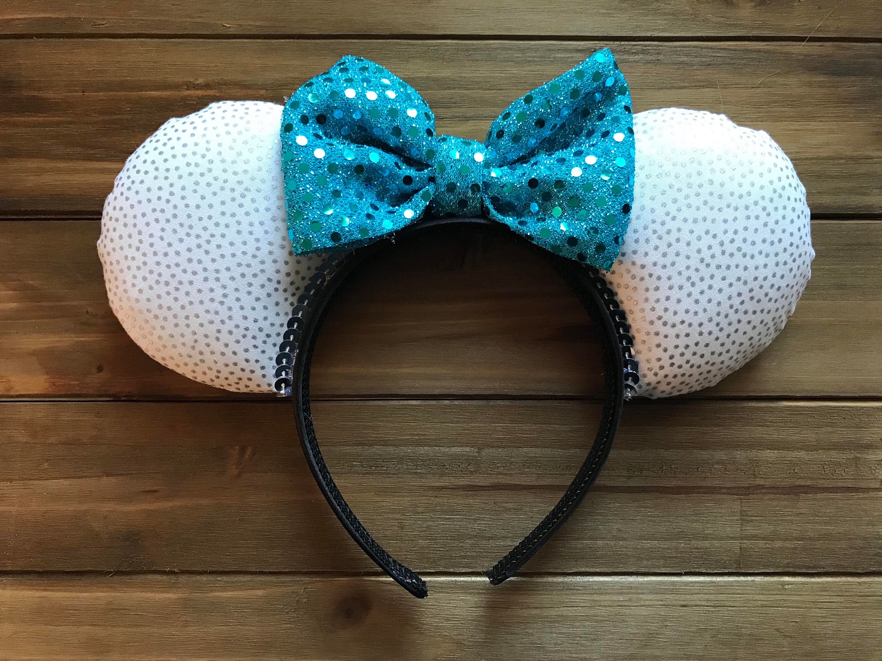 Silver and White Polka Dot Celebration Ears Headband With  display picture 2