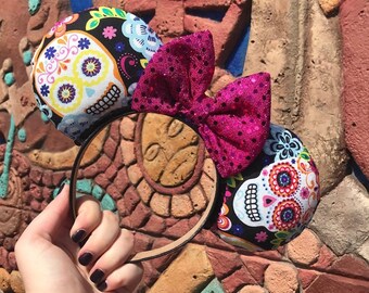 Un Poco Loco Coco Inspired Ears Headband With Sequin Bow  display picture 1