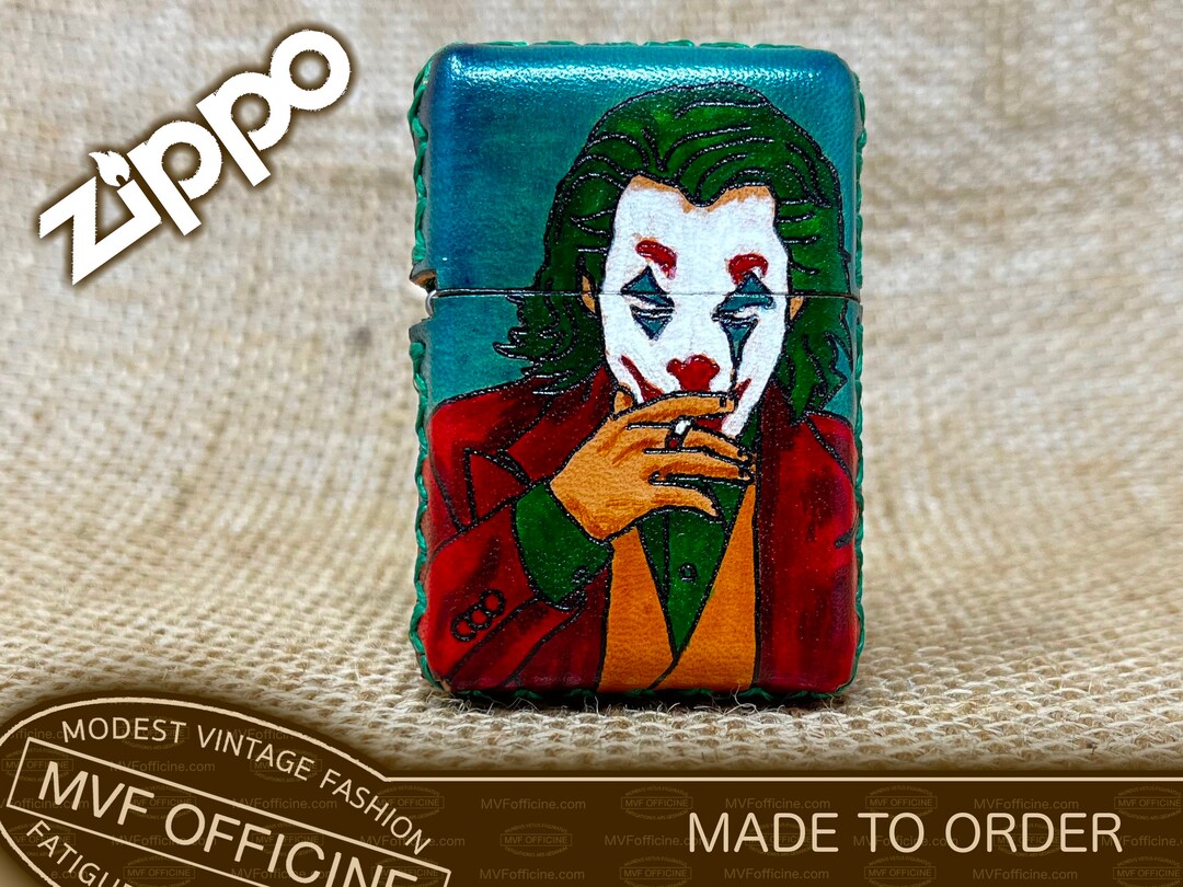 Zippo Lighter Cover Joker Batman Customizable Leather Etsy