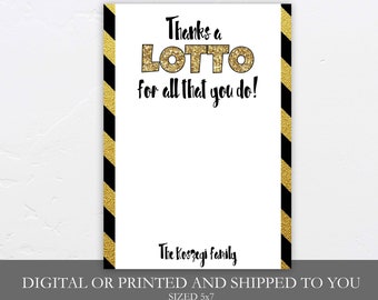 Thanks A LOTTO gift card holder, Coffee Christmas Gift Card Holder, Teacher Christmas Gifts, Lottery Card Holder, digital or printed, DIY