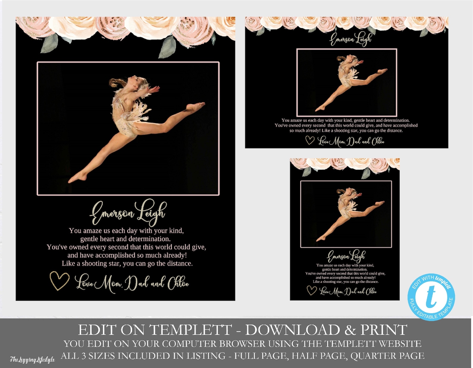 Dance Recital Program Ad Yearbook Ad High School Senior Page Etsy