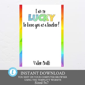 Lotterie-Lehrer Geschenkkarte Inhaber, Lehrer Wertschätzung, Geschenkgut-Inhaber, Lehrer Geschenke, Lotterie Card Inhaber, ich habe das Glück, Sie als ein