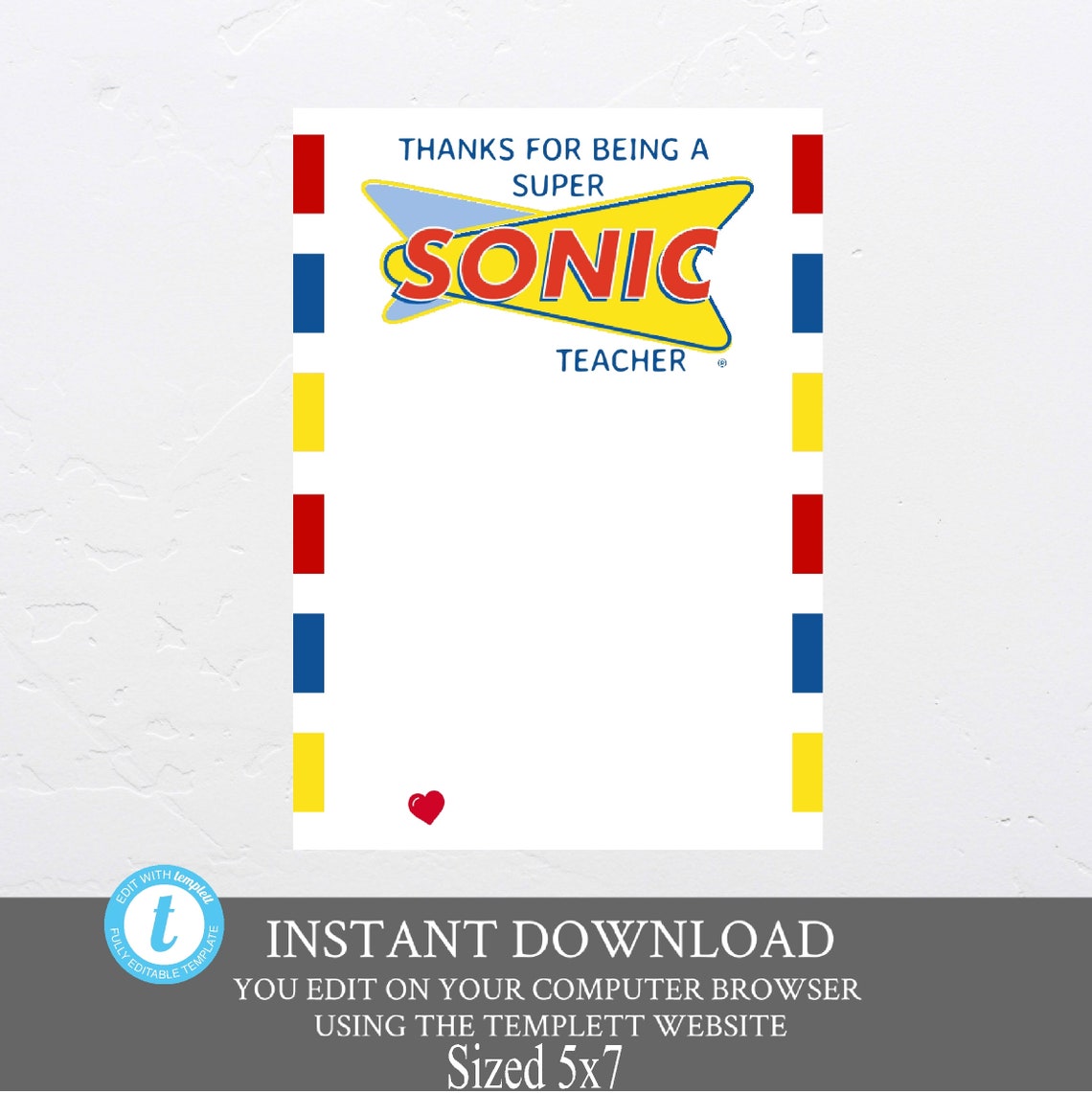 Gift Card Holder Teacher Appreciation Super Sonic Gift Card - Etsy