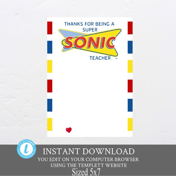 Gift card holder, Teacher Appreciation Super Sonic Gift Card Holder, Teacher appreciation Gifts, Super Sonic Gift Card Holder, digital