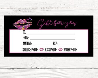 Printable Gift Certificate LipSense SeneGence Gift Card