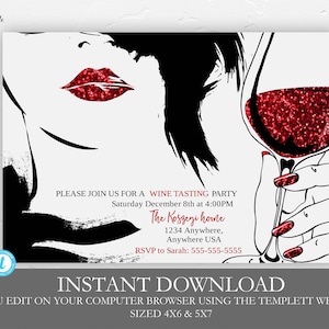 Holiday Wine Tasting Invitation, Wine Tasting Invitation, Christmas Party, Christmas Invitation, Holiday Fundraiser, Christmas Fundraiser