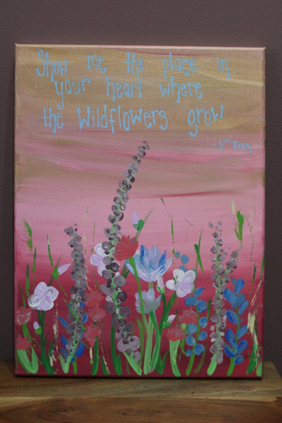 Wildflowers Poem Painting Colorful Artwork Home Decor Etsy