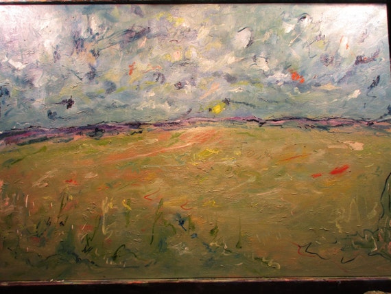 Sun will Rise, 36x24in     ( Original Oil Painting , Impressionism, Landscape . Custom, Wild, Western, Fieldland)