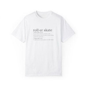 -shirt Définition du roller | chemises aux couleurs confortables | T-shirts de patinage à roulettes | cadeau de patins à roulettes vintage
