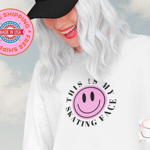 Pink Smiley Face Y2K Aesthetic Skating T-Shirt - Trendy 2000s Style Roller skating - Y2K Fashion, Skate T-shirt, Pink Emoji T-shirt&quot;