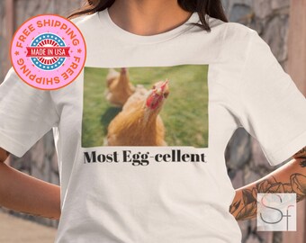 Maglietta grafica Golden Chicken – Divertente foto di pollo, maglietta in cotone