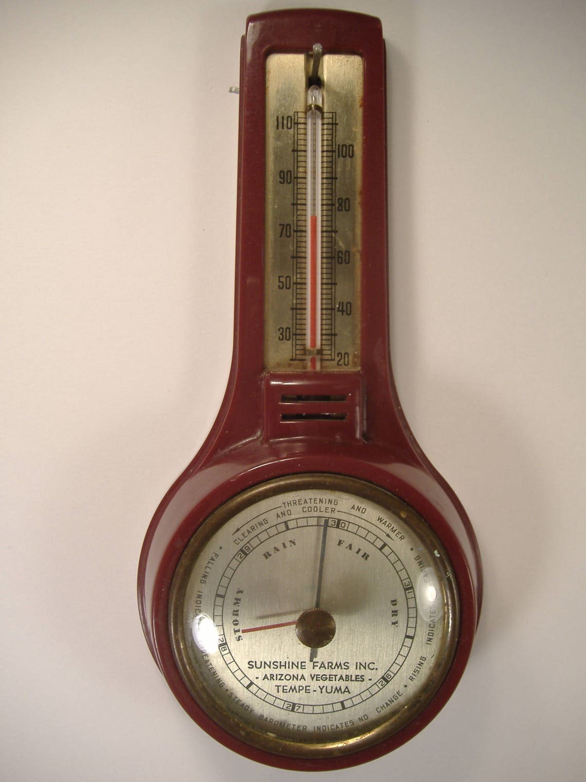 Vintage Airguide BarometerThermometer Small Banjo Style Wall Etsy