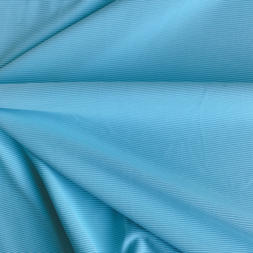 RIBBED SWIMWEAR Fabric Neon Blue Cyan Color Textured Ribbed Etsy