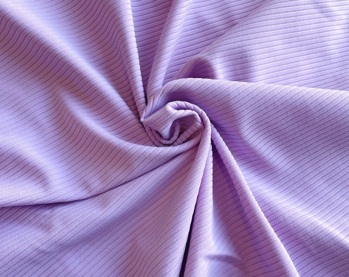 RIBBED SWIMWEAR Fabric Lilac Color Textured Ribbed Swimwear Fabric, Nylon Spandex Matte Tricot 4