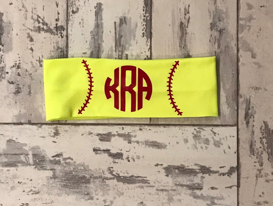 Softball Headband Monogram Etsy