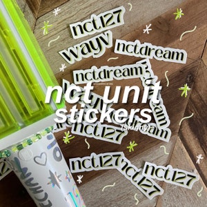 aesthetic nct stickers (skinny) | nct merch, wayv sticker, nct 127, nct dream, wayv, kpop merch, kpop merchandise, nct, cute, deco