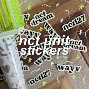 aesthetic nct stickers (thick) | nct merch, ncit sticker, nct 127, nct dream, wayv, kpop merch, kpop merchandise, nct, kpop sticker, cute