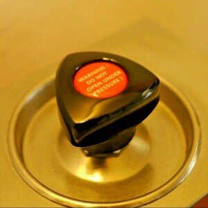 May include: A black triangular knob with a red button that reads "WARNING DO NOT OPEN UNDER PRESSURE".