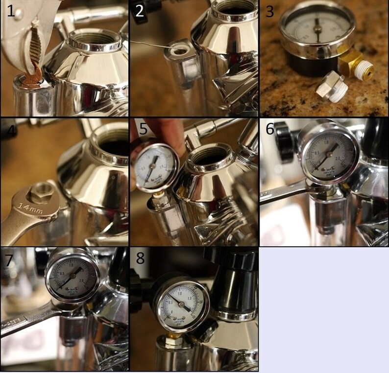 Pressure gauge / adapter set for La pavoni europiccola Brass Etsy