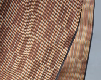 Abstract geometric brown arrows fabric. 38cm/15'' wide, by the yard Vintage synthetic yagasuri arrows kimono fabric.  Modernist retro