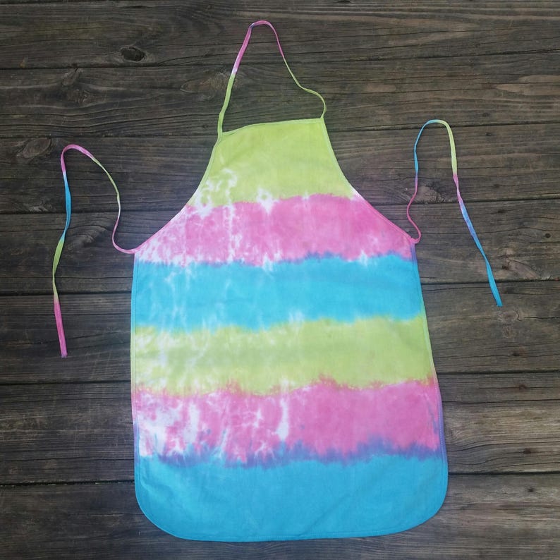hippie apron cotton canvas apron tie dye Tie dye apron baking apron modern apron cooking apron pastel tie dye