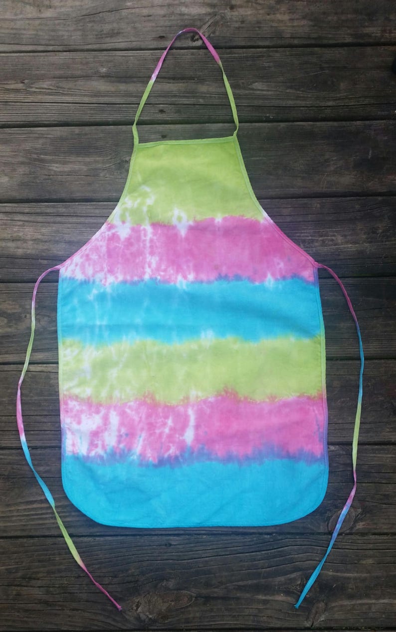 hippie apron cotton canvas apron tie dye Tie dye apron baking apron modern apron cooking apron pastel tie dye
