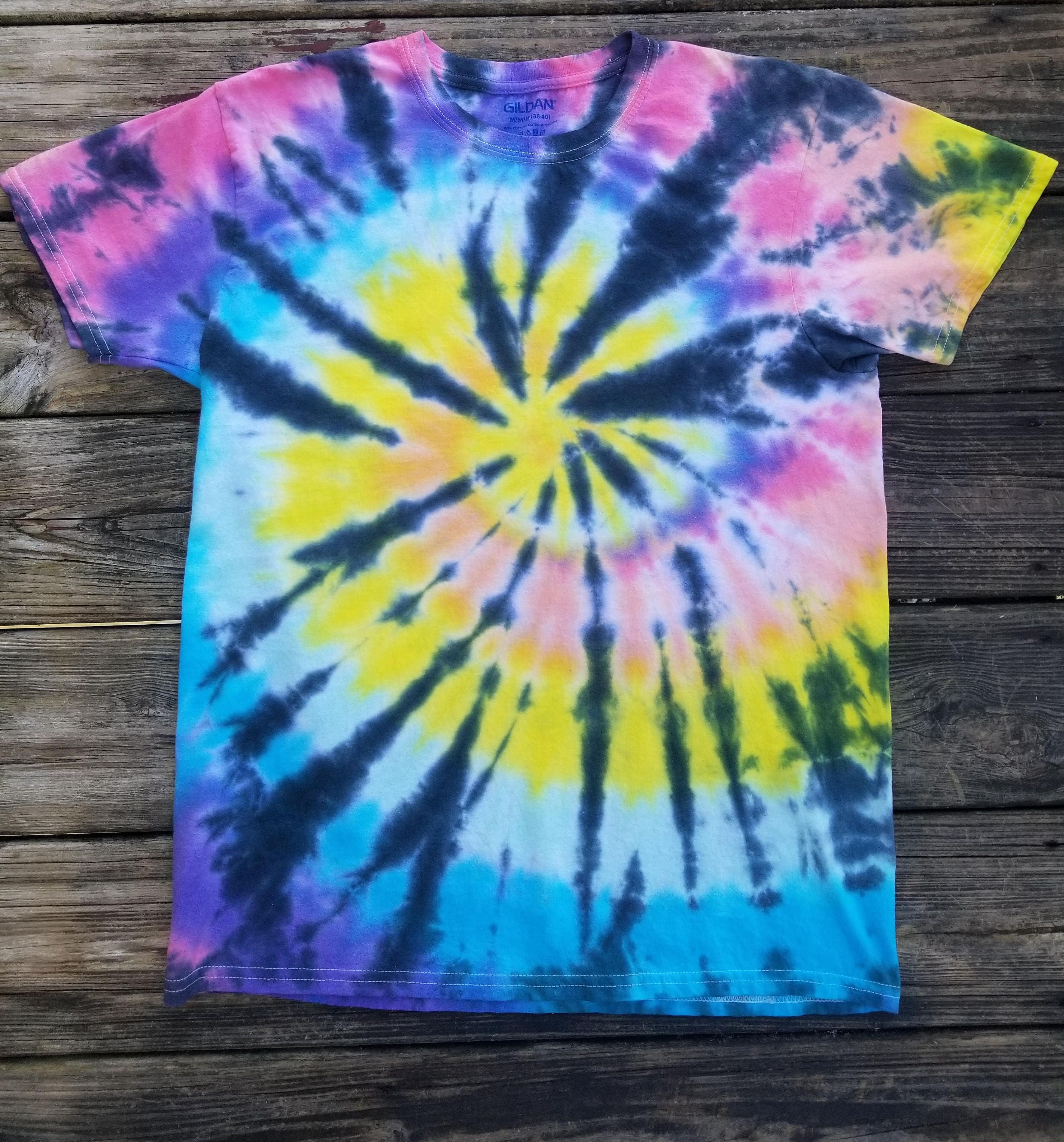 Rainbow Tie Dye Black Stripes Unisex Tie Dye Rainbow Shirt | Etsy