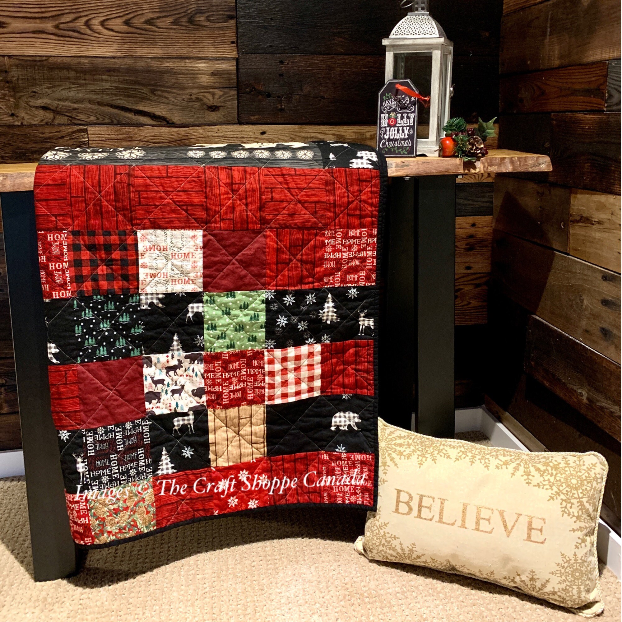 Christmas Quilt // Couch Throw // Winter Quilt // Handmade Etsy