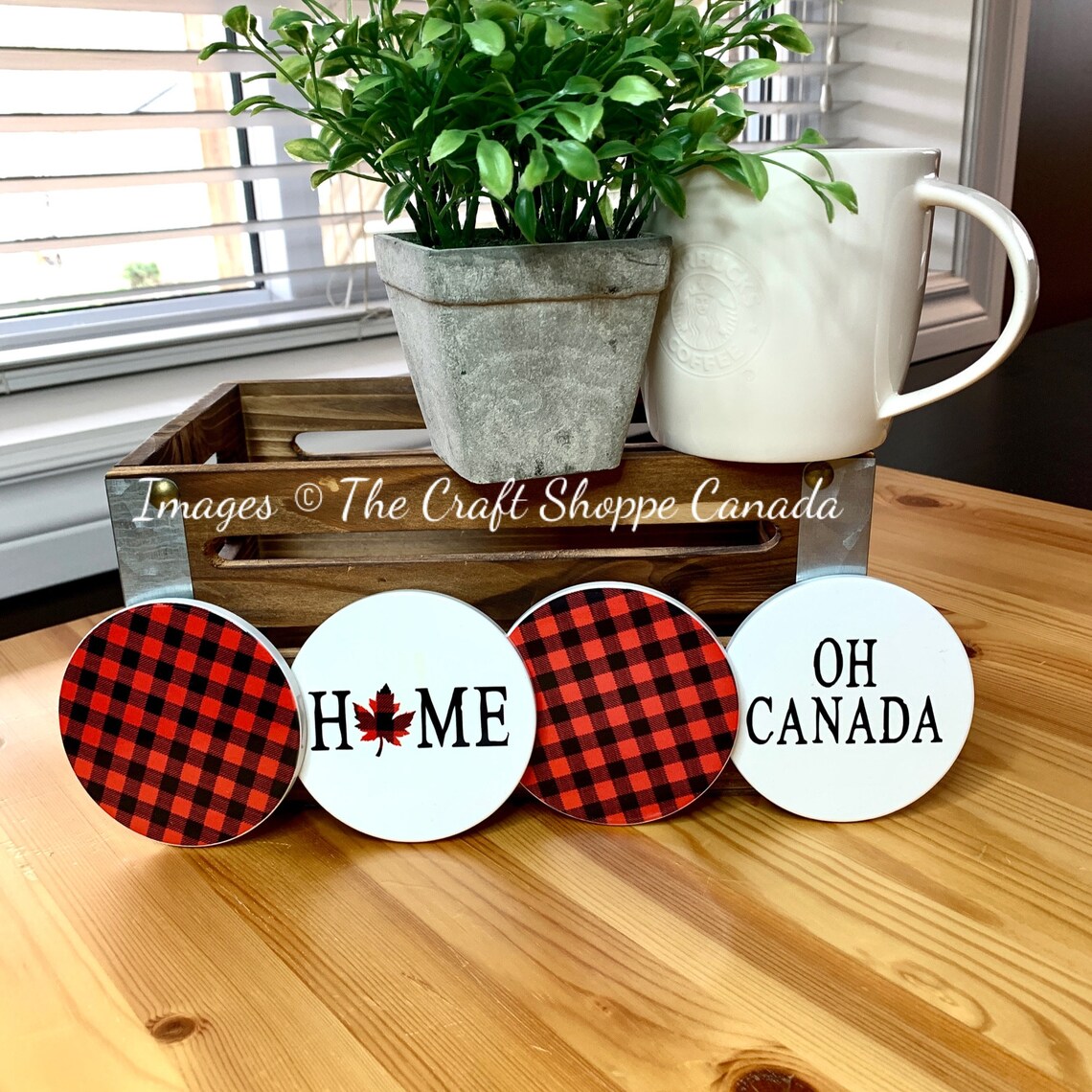 Canadian Coaster Set // Canada Coasters // Ceramic Coaster Set Etsy