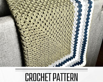 Crochet Pattern for a Granny Square Blanket | Lap Blanket or Baby Blanket | Digital PDF Pattern