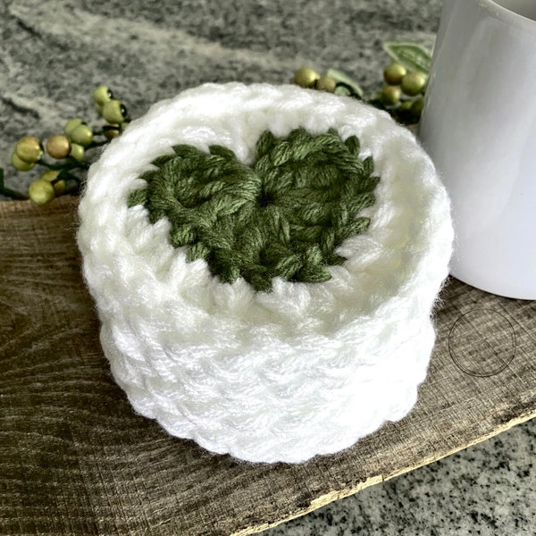 Crochet Heart Coaster Set | Coffee Table Decor | Finished Crochet Item