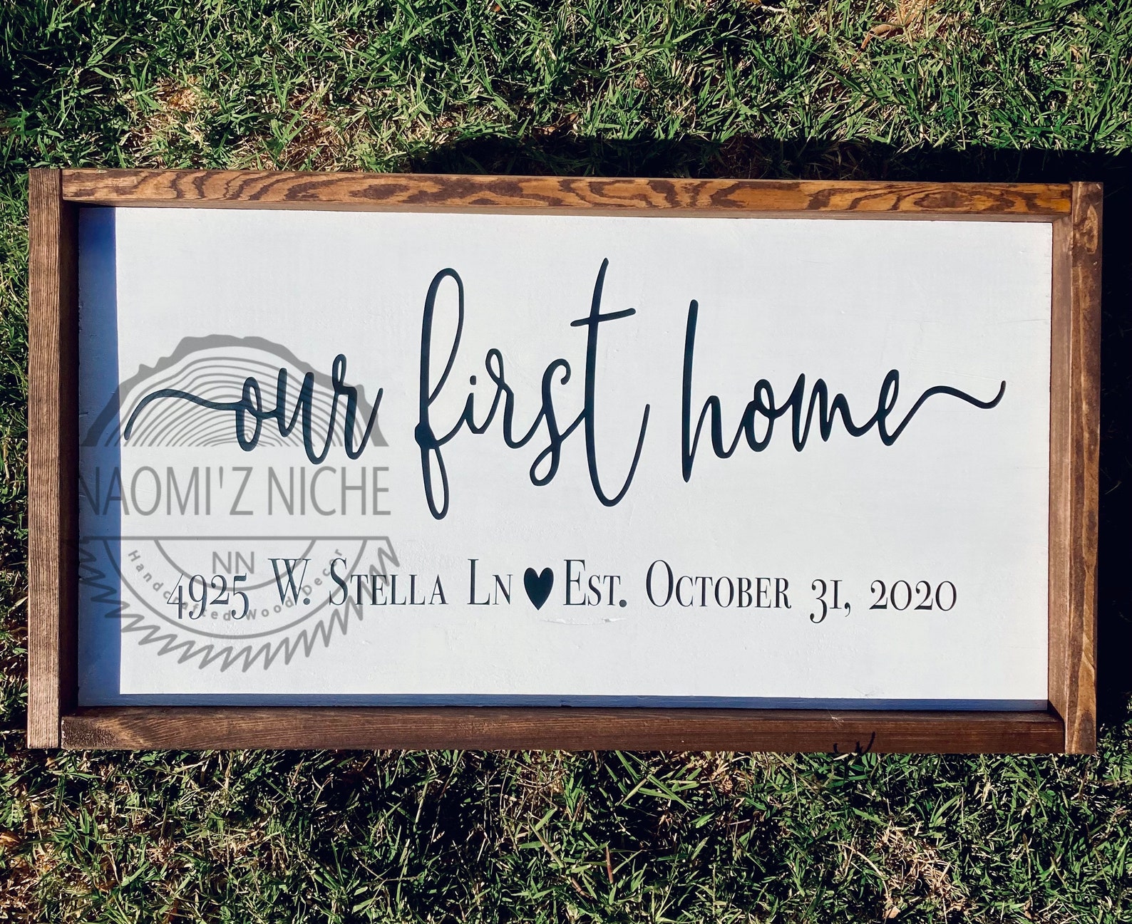 Custom Our First Home wood sign new home gift couples gift Etsy