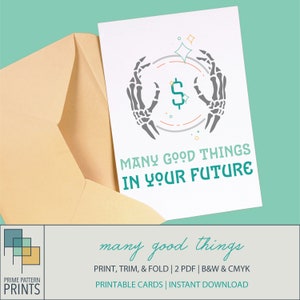 Instant Download Card, Printable Card, Graduation Card, Printable, Fortune Teller, Goth Card, Emo Card