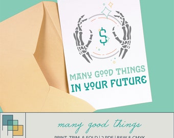 Instant Download Card, Printable Card, Graduation Card, Printable, Fortune Teller, Goth Card, Emo Card